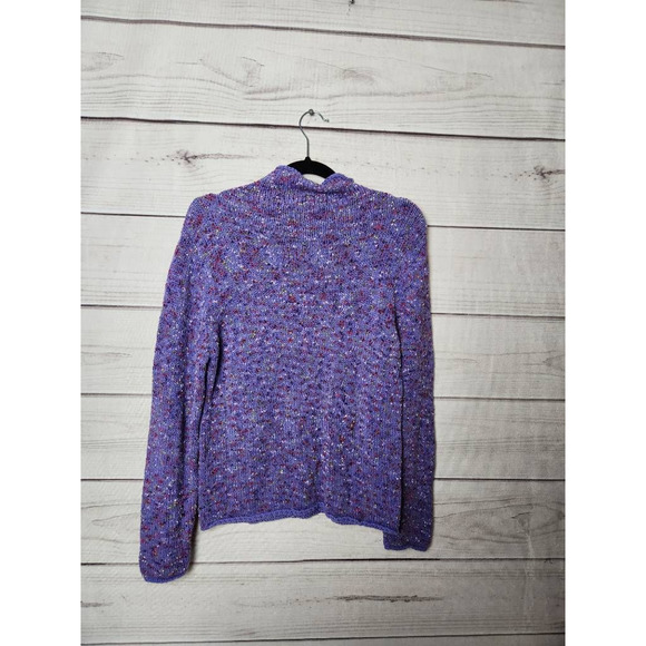 Coldwater Creek Womens Pullover Sweater Purple Marled Long Sleeve Mock Neck M - Picture 2 of 5